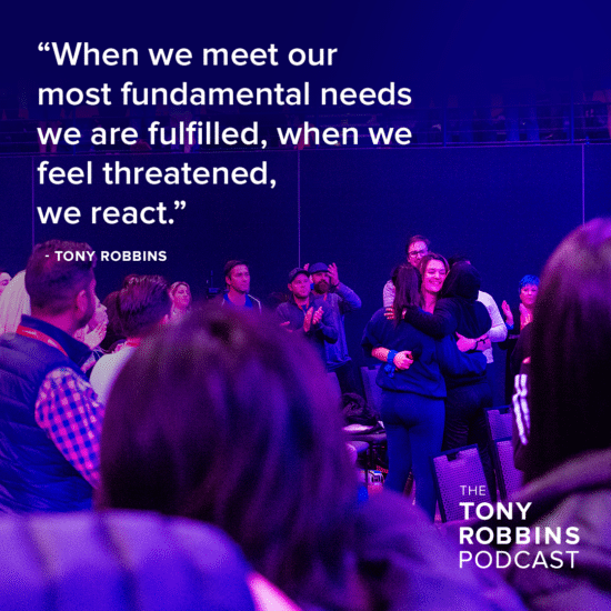 "when we meet our most fundamental needs we are fulfilled, when we feel threatened we react." - tony robbins