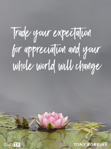 trade your expectation for appreciation and your whole world will change