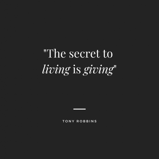 secret to living is giving